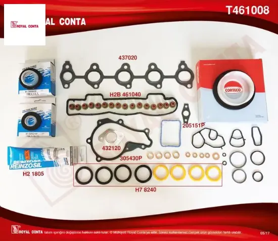 Motor takım conta reınz keçeli s.lastikli tam tk. Skcsiz focus ıı 1.6 tdcı 04 11 fıesta 1.6 tdcı 02 royal conta 3m5q6008aa/ 0197.07 resmi