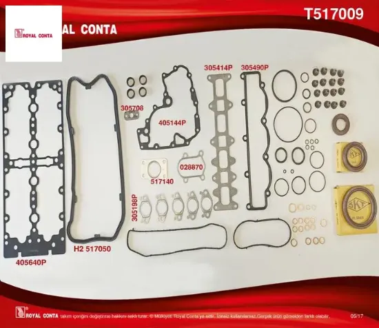 Motor takım conta skc siz ducato 2.3 jtd corteco keçeli ve subap lastikli 133429 motordan sonra royal conta 504049360 resmi