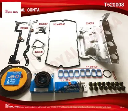 Motor takım conta reınz keçeli s.lastikli c. Skcsiz transıt v.347 2.2 06 11 boxer-jumper-ducato 2.2h royal conta 6c116008aa/ t520009 resmi