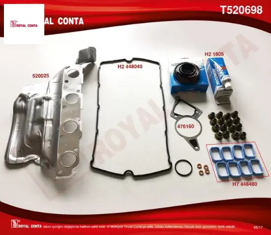 Motor üst takım conta reınz keçeli s.lastikli . Skcsiz transıt v.347 2.2 06 11 boxer-jumper ducato 2 royal conta 6c116008aa/ t520009 resmi