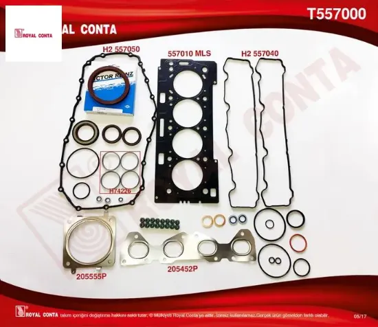 Motor takım conta reınz keçeli s.lastikli 206-207-307-308 1.6 16v tu5jp4 royal conta  resmi