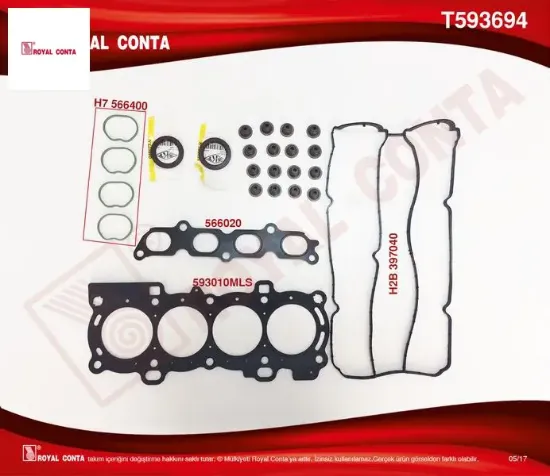 Üst takım contası skt keçeli sub.lastikli focus ıı 1.6 16v 03-07 100hp royal conta 4m5g 6008 resmi