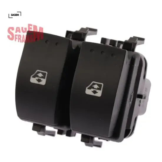 Cam açma düğmesi clıo ıı bbo 0220 ön sol siyah çiftli sagem 8200060045 resmi