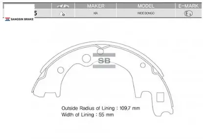 Arka kampana pabuç balata kıa k2500 2.5l d4bh tcı 00- sangsın ok71f3328z resmi