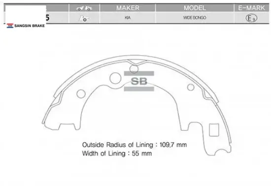 Arka kampana pabuç balata kıa k2500 2.5l d4bh tcı 00- sangsın ok71f3328z resmi