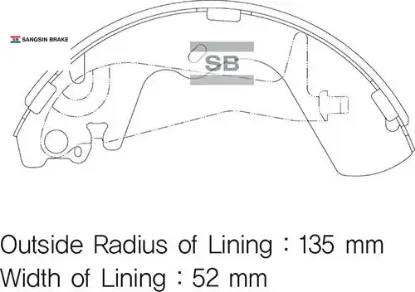 Arka kampana pabuç balata galloper 2.5l d4bh tci 99-03 / 3.0l g6at sohc v6 98-01 sangsın 583054aa00/ sb000102 resmi