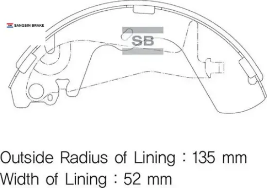 Arka kampana pabuç balata galloper 2.5l d4bh tci 99-03 / 3.0l g6at sohc v6 98-01 sangsın 583054aa00/ sb000102 resmi