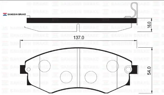 Ön fren balata sonata 1.8l 2.0l 88-96 / elantra 1.6l 1.8l 2.0l 90-00 / altıma 2.0l ca20 a31 89-94 sangsın 5810138a40/ 581012da20/ wva21725 resmi