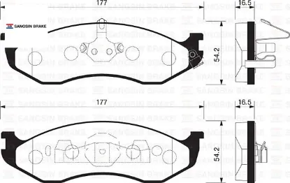 Ön fren balata grand cherokee ı 4.0l 5.2l 91-99 . Wrangler 96-07 sangsın 4713175/ 83504371/ wva21822 resmi
