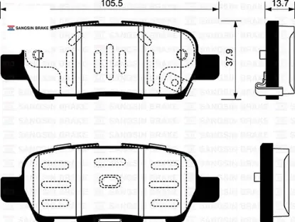 Arka fren balata  qashqaı 1.6l 2.0l hr16 hr20 j10 06-10 / juke 1.5l dci f15 10- 1.6l hr16de f15 10- sangsın 44060al585/ d4060ja00j/ d4060em11a resmi