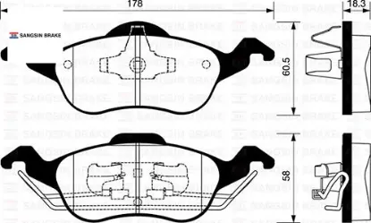 Ön fren balata focus 1.4l 1.6l 1.8l 2.0l 98-04 sangsın tamt2k021fcs/ 1075558/ 98ab2k021ag resmi