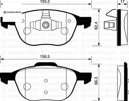 Ön fren balata mazda 3 bk 03-09 / ford focus ıı 04-18 / c-max 07-19 / kuga 08- / volvo v40 19- / s40 sangsın 3m512k021ab/ 30742030/ bpyk3323z resmi