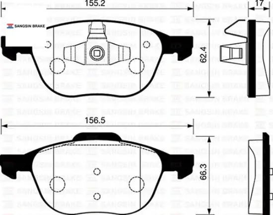 Ön fren balata mazda 3 bk 03-09 / ford focus ıı 04-18 / c-max 07-19 / kuga 08- / volvo v40 19- / s40 sangsın 3m512k021ab/ 30742030/ bpyk3323z resmi