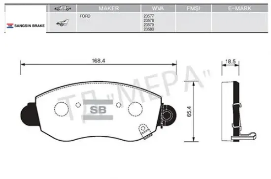 On fren balatası transıt v184 01 06 a.ceker sangsın 4077636/ yc152k021ac/ wva23577 resmi