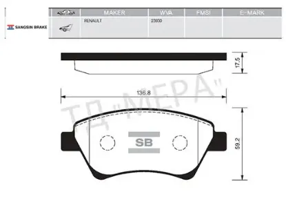 Ön fren balatası megane ıı 02 kangoo 01 sc nıc ıı 03 grand sc nıc ıı 03 1.5dci 1.6 1.9dci 2.0 sangsın 7701208122/ 410601241r/ 410608713r resmi