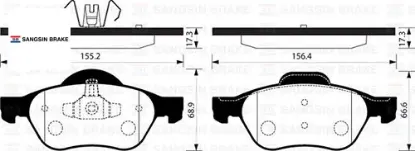 Ön balata megane ıı 02 scenıc ıı 02 clıo ııı 05 1.5dci 1.6 16v 2.0 16v sangsın 410601237r/ 7701209100/ wva24535 resmi