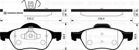 Ön balata megane ıı 02 scenıc ıı 02 clıo ııı 05 1.5dci 1.6 16v 2.0 16v sangsın 410601237r/ 7701209100/ wva24535 resmi