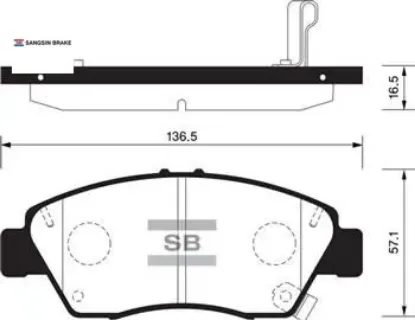 Ön fren balata büyük tip cıvıc 1.6l b16a2 vtec 16v 160hp 96-98 / 1.4l d14 3 kapı - hatchback 01-05 k sangsın 45022sr3v11/ 45022sr3v12/ 45022tr2a01 resmi
