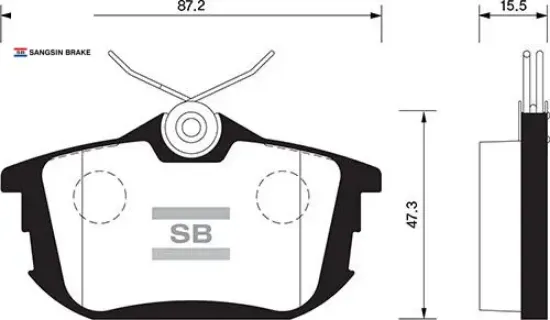 Arka balata carısma 95-06 colt 1.3-1.5 04-12 s40 1.6-1.8-2.0-2.0t v40 95-04 gdb1314-g sangsın m850978/ 30638455/ wva21861 resmi