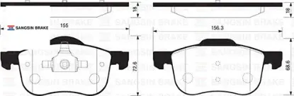 Ön fren balata grand vıtara 2.0l j20a sq420 5 kapı 98-05 / vıtara 2.0l h20a sv620 v6 94-98 sangsın 5520077e00/ 5520065d31/ 5520065d10 resmi
