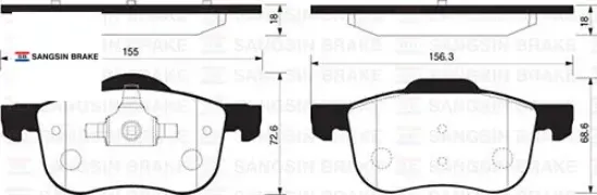 Ön fren balata grand vıtara 2.0l j20a sq420 5 kapı 98-05 / vıtara 2.0l h20a sv620 v6 94-98 sangsın 5520077e00/ 5520065d31/ 5520065d10 resmi