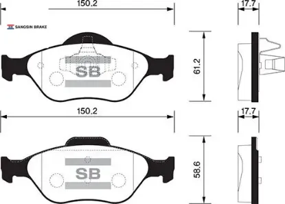 Ön balata fıesta 1.4tdci absli 00 fusıon 02 121 96 2 03 sangsın tamt2k021fstl/ ys6j2k021dc/ wva23202 resmi
