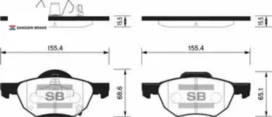Ön fren balata accord 2.0l 2.4l k20 k24 2.2l cdti 03- sangsın 45022seae01/ 45022seaez1 resmi
