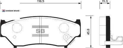 Ön fren balata vıtara 1.6l g16b 5 kapı 16v 92-01 / grand vıtara 1.6l g16b sq416 3 kapı 98-05 / grand sangsın 5520056831/ 5520084a00/ 5520056870, resmi