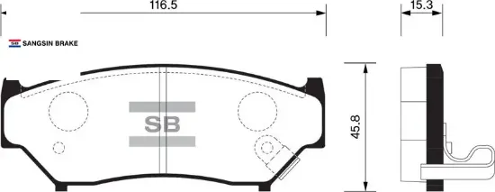 Ön fren balata vıtara 1.6l g16b 5 kapı 16v 92-01 / grand vıtara 1.6l g16b sq416 3 kapı 98-05 / grand sangsın 5520056831/ 5520084a00/ 5520056870, resmi