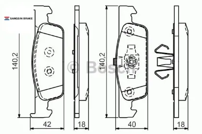 Ön fren balata clıo ıv 12 logan ıı 12 sandero ıı 12 sangsın 410602581r/ 410605612r/ 410605951r resmi