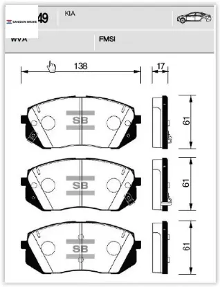 Ön fren balata tucson 1.6l d4fe crdi dizel 136hp 15- 1.6l g4fj 15- / sportage 1.6l d4fe crdi dizel 1 sangsın 58101d7a50/ 58101j9a10/ 58101d4a20 resmi