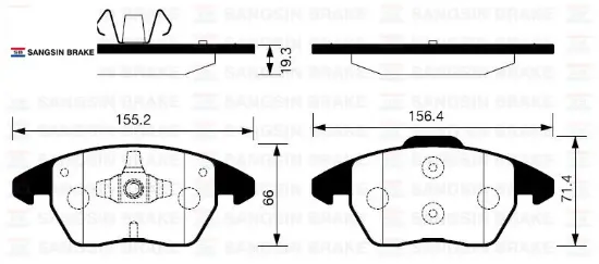 Ön balata 307 03 207 1.6 07 308 07 3008 09 c4 04 gdb1605 sangsın 4252.60/ 4253.43/ wva23589 resmi