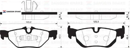 Fren balatası arka kulaklı e87 e90 x1 e84 sangsın 34216774692/ 34121288891 resmi