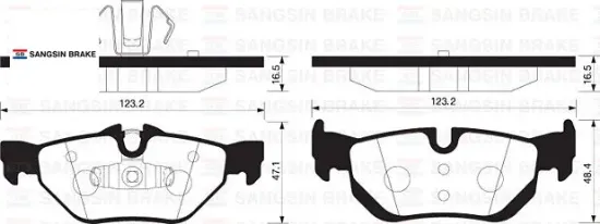 Fren balatası arka kulaklı e87 e90 x1 e84 sangsın 34216774692/ 34121288891 resmi