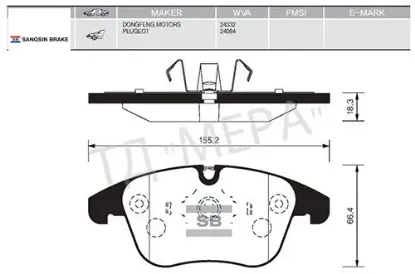 Ön fren balata c5 08- / 407. 508 09- / jaguar s-type 99-07 / xf 08- sangsın 4254a7/ c2c27290/ c2c39929 resmi