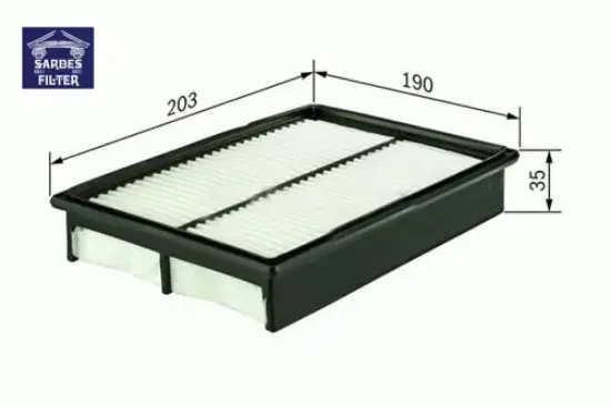 Hava filtresi chevrolet matiz spark 0.8 51hp 09.98-05.05 sardes 96314494 resmi