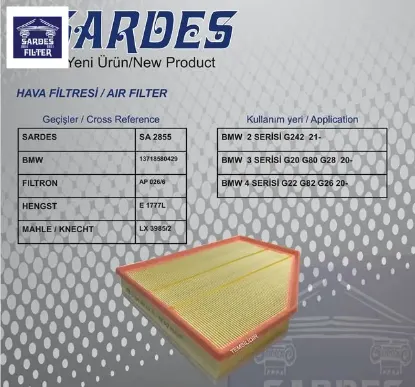Hava filtresi b47 g20 g80 19 g22 g82 20 sardes 13718580429 resmi