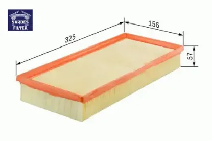 Hava filtresi scudo-c5-c8-jumpy-expert-405-406-607-806 1.9td-2.0hdı süngerli sardes 1444.J2/ 1444.T2/ 9463624880 resmi