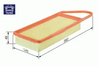 Hava filtresi p206-p307 hdı 01-04 -c3 hdı-fıesta 1.4 tdcı-fusıon tdcı süngerli c3087/1 sardes 1444.X2 resmi