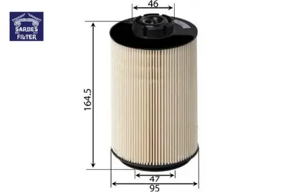 Yakıt filtresi tır feıı 07/2006- . Flıı 07/2006- su ayraçlı kağıt pu 1058x-pe 996-kx 230d eco sardes 20796775 resmi