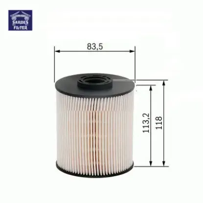 Yakıt filtresi c5 2.7hdı 08- - c6 2.7hdı 05- - p.407 2.7hdı 05- su ayraçlı kağıt sardes 1906.96/ 1906.95/ 1906.E5/ 1901.76 resmi