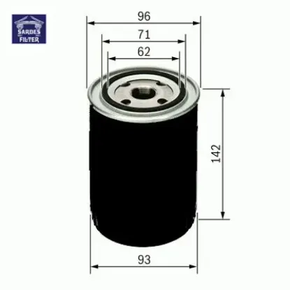 Yağ filtresi ranger 98 06 2.5 td -  pick up-navara 720-d21-d22 hıace 2.2-2.4d w940/1 x sardes xm3j6731fa/ 1614735/ 1560141010 resmi