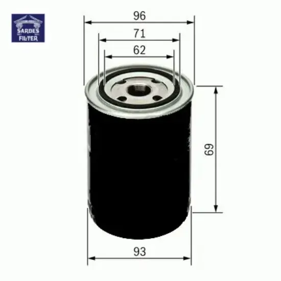 Yağ filtresi r12 1300-r9 81-89 -r12 69-80 x sardes 7700538153 resmi