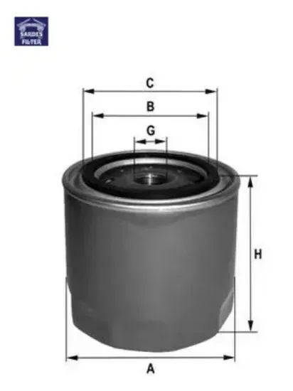 Yağ filtresi h100 93-00 h-1 97-00 starex 97 2.5d - 2.5td x sardes 2630042000/ 2630042010/ 2630042020 resmi