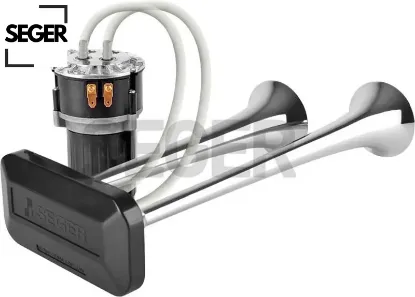 Komprosörlü iki borulu fala fala korna 12v seger  resmi