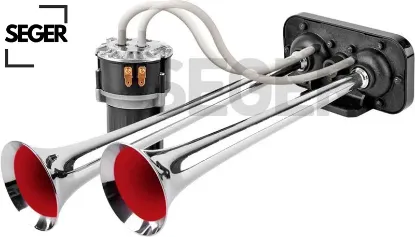 Komprosörlü iki borulu fala fala korna 24v seger  resmi