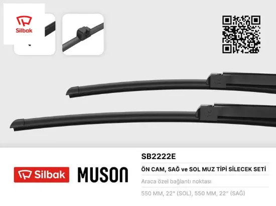 Silecek süpürgesi 550/550mm muz tipi a4 03-04 cabrıloet 04-07 mercedes c-class 03-07 mercedes clk sılbak  resmi
