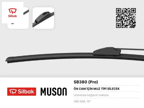 Silecek süpürgesi 380mm muz tipi üniversal sılbak  resmi