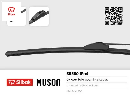 Silecek süpürgesi 550mm muz tipi üniversal sılbak  resmi