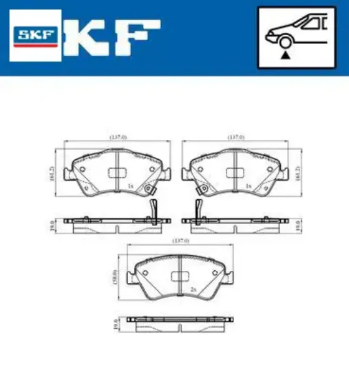 Ön fren balata aurıs. Corolla 1.4l 1ndtv nde150 d-4d dizel 07- skf 0446502270/ 0446502370/ 0446502210 resmi